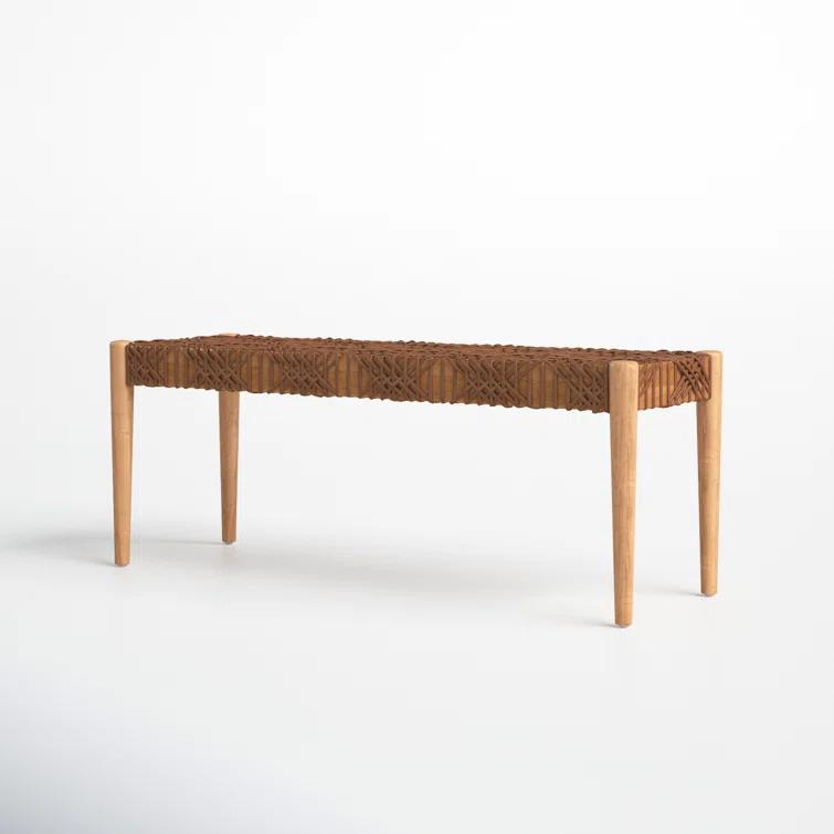 Kazbah 47" Genuine Leather Bench