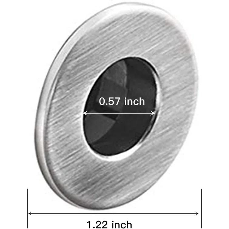 Greenspring Sink Basin Trim Overflow Cover Brass Insert In Hole Round Caps Brushed Nickel(2 Pack)