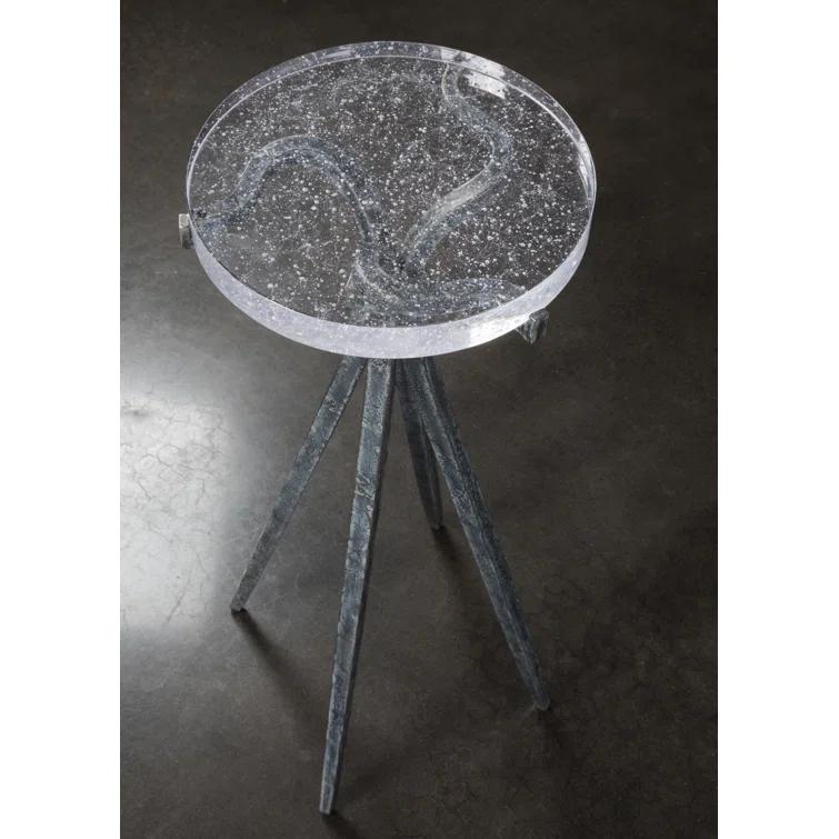Signature Designs Glass Pedestal End Table