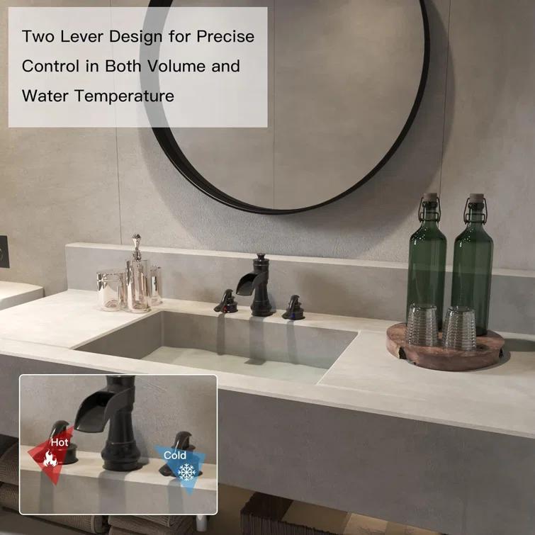 Widespread 2-handle Bathroom Faucet with Drain Assembly