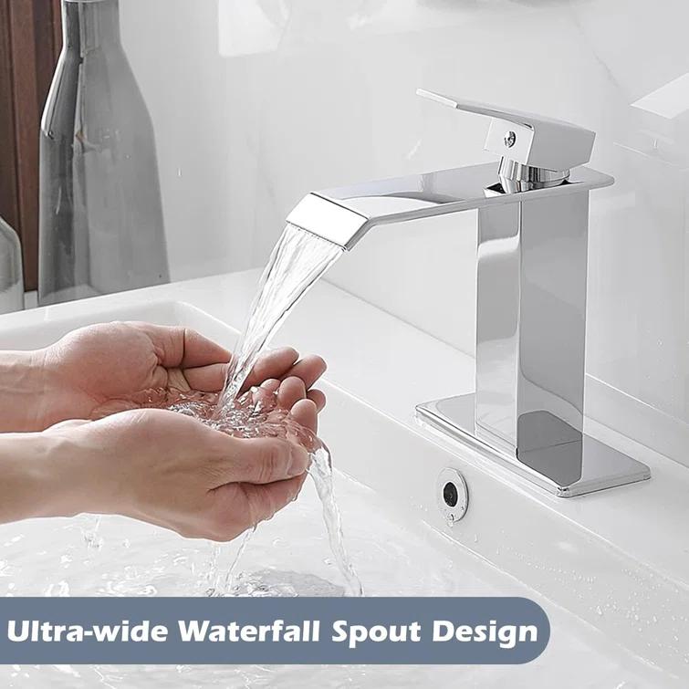 Single-Hole Single-handle Bathroom Faucet with Drain Assembly