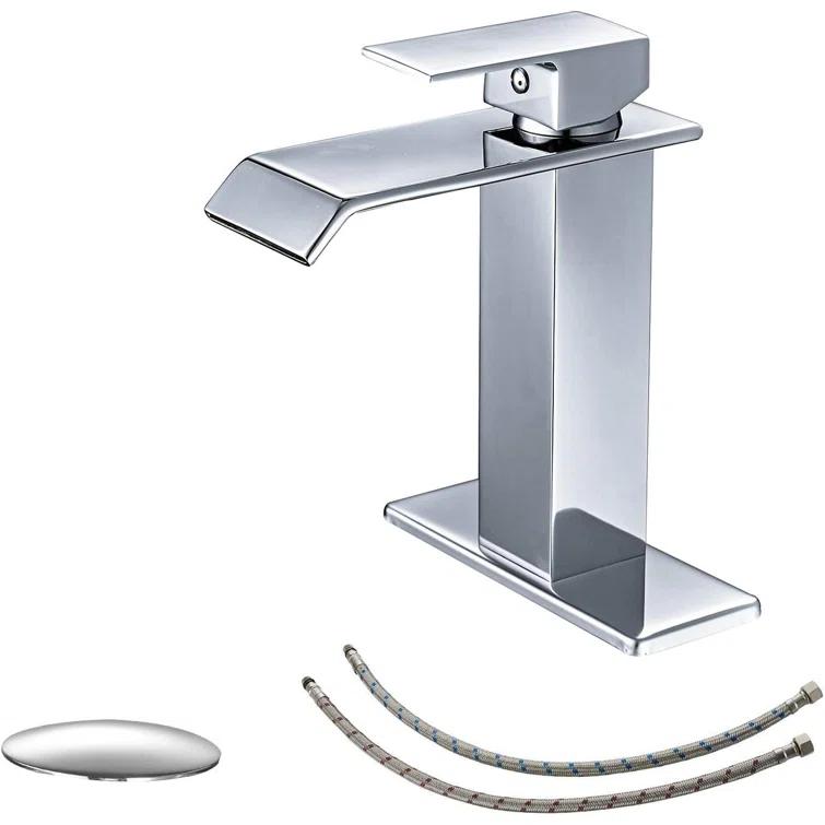Single-Hole Single-handle Bathroom Faucet with Drain Assembly