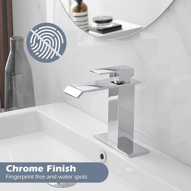 Single-Hole Single-handle Bathroom Faucet with Drain Assembly