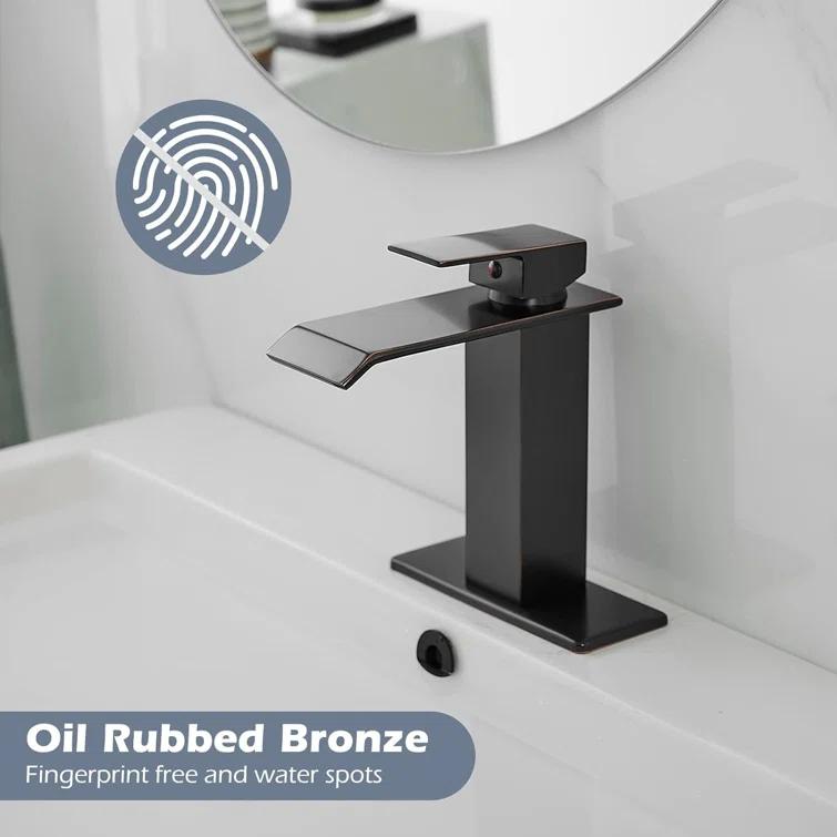 Single-Hole Single-handle Bathroom Faucet with Drain Assembly