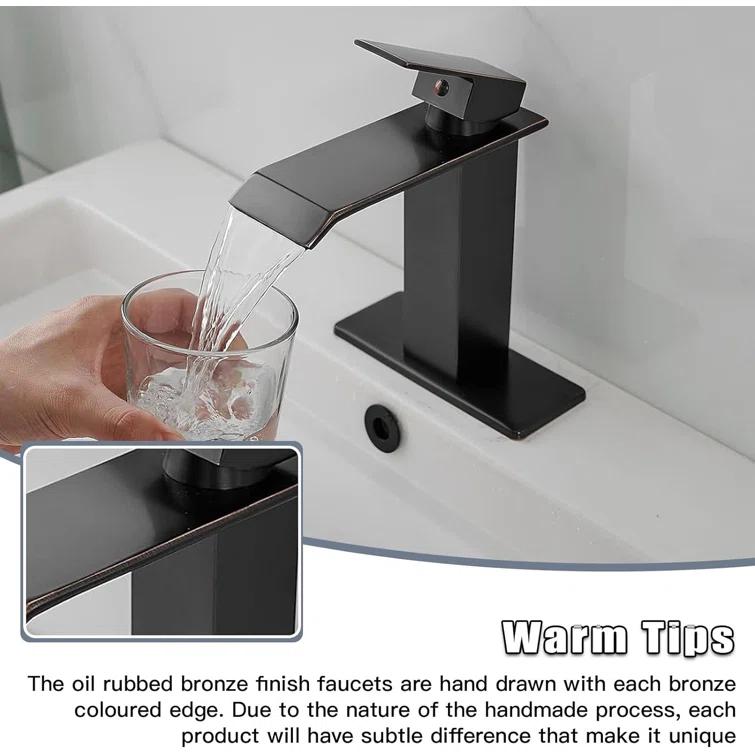 Single-Hole Single-handle Bathroom Faucet with Drain Assembly