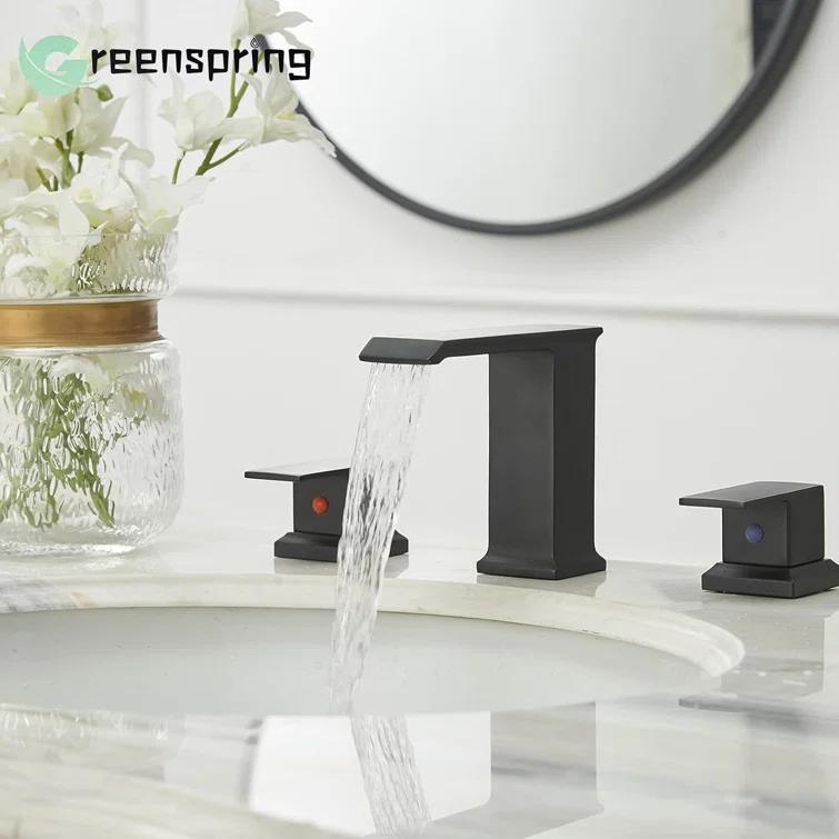 Widespread 2-handle Bathroom Faucet with Drain Assembly