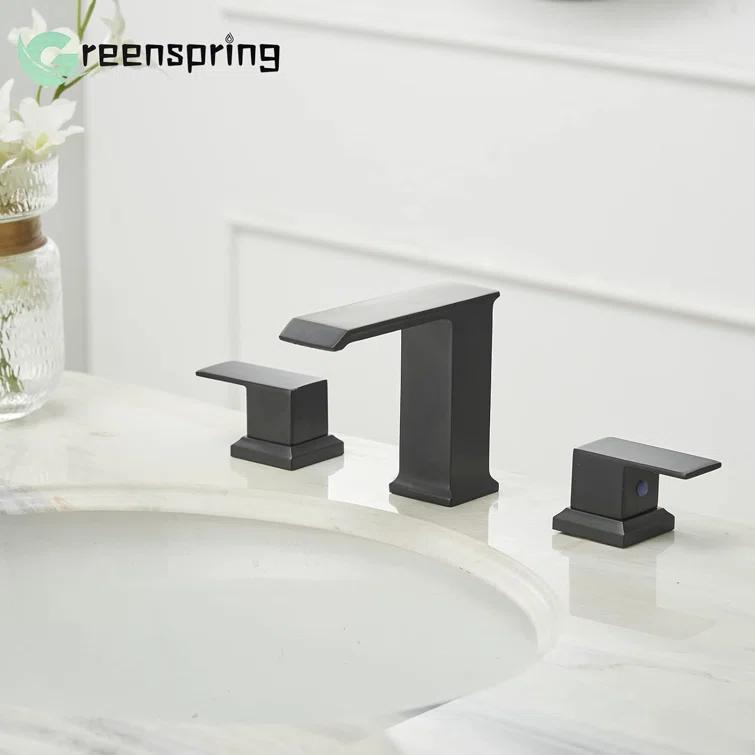 Widespread 2-handle Bathroom Faucet with Drain Assembly