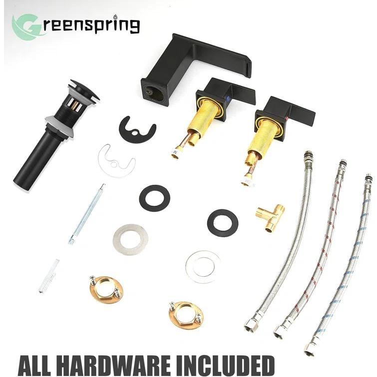 Widespread 2-handle Bathroom Faucet with Drain Assembly