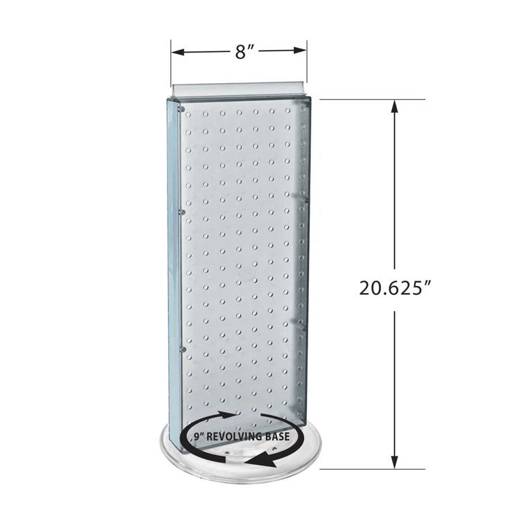 Revolving 8"W x 20.625"H Pegboard Counter Display w/16 4"Hooks