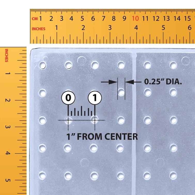 Four-Sided Revolving 4"W x 12"H Pegboard Counter Display w/ 16 2" Hooks