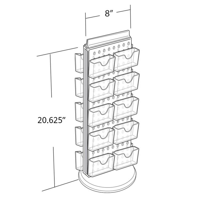 20 Pocket, Revolving Pegboard Gift Card Kit for Countertop 8"W x 21"H