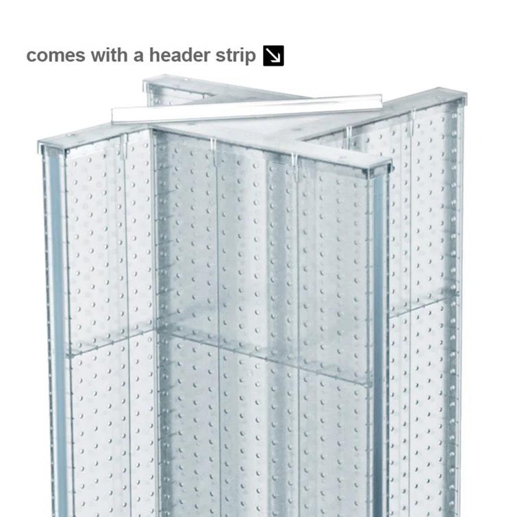 Pinwheel Pegboard Floor Display on Wheeled Base. Panel Size: 13.5"W x 60"H