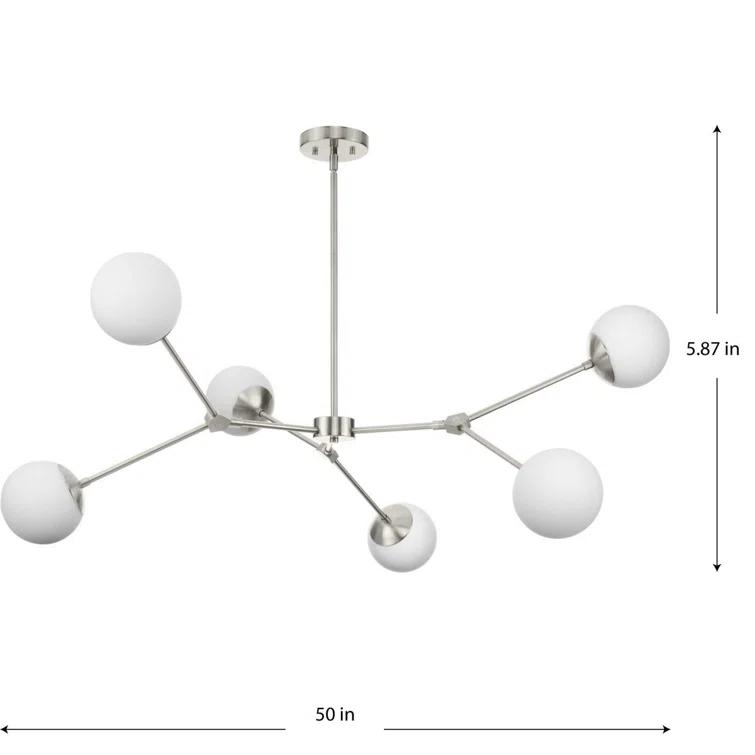 Hilrich 6 - Light Dimmable Sputnik Modern Linear Chandelier