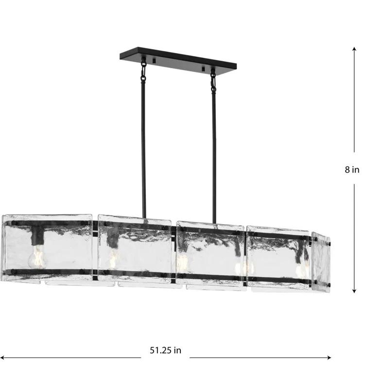 Progress Lighting Rivera 5 - Light Dimmable Linear Chandelier