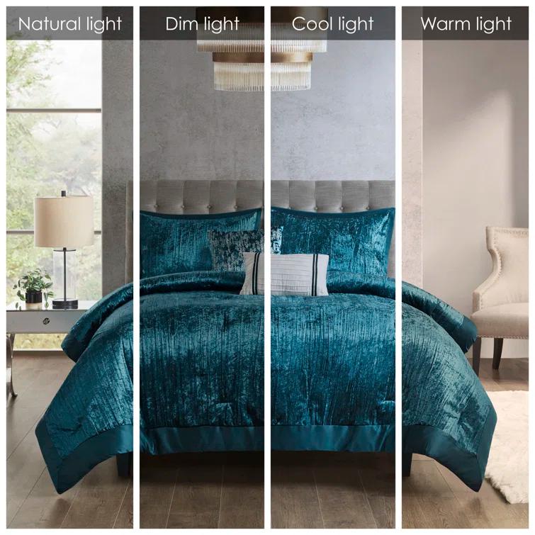 Madison Park Lee 5 Piece Crinkle Velvet Comforter Set