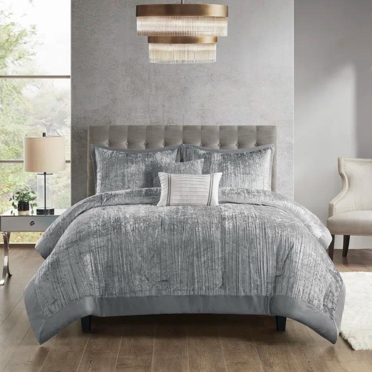 Madison Park Lee 5 Piece Crinkle Velvet Comforter Set