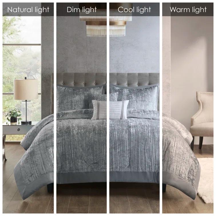 Madison Park Lee 5 Piece Crinkle Velvet Comforter Set