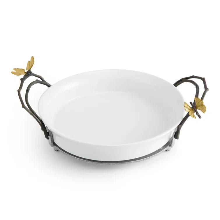 Butterfly Ginkgo 10.5" Porcelain Pie Dish