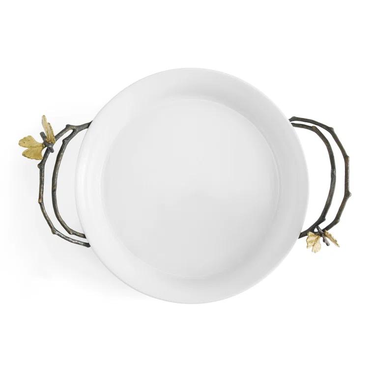 Butterfly Ginkgo 10.5" Porcelain Pie Dish