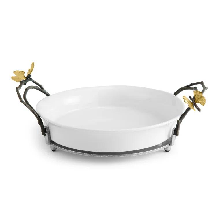 Butterfly Ginkgo 10.5" Porcelain Pie Dish