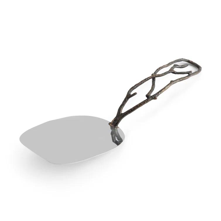 Handmade Oxidized Brass and Stainless Steel Twig Casserole Server