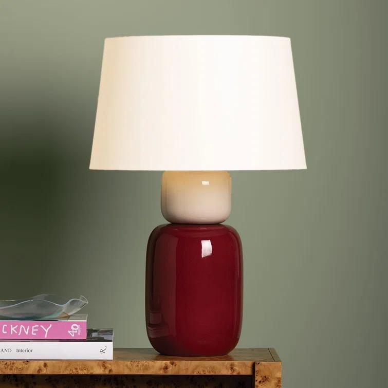Dores Table Lamp - Bordeaux and Blush