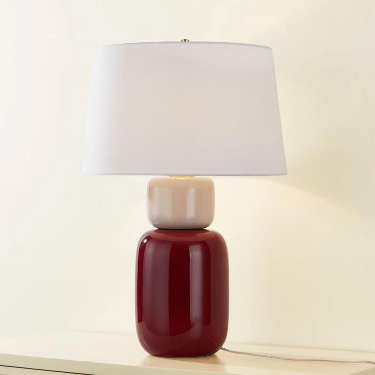 Dores Table Lamp - Bordeaux and Blush