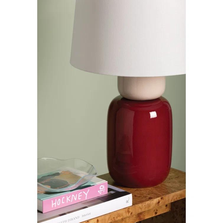 Dores Table Lamp - Bordeaux and Blush