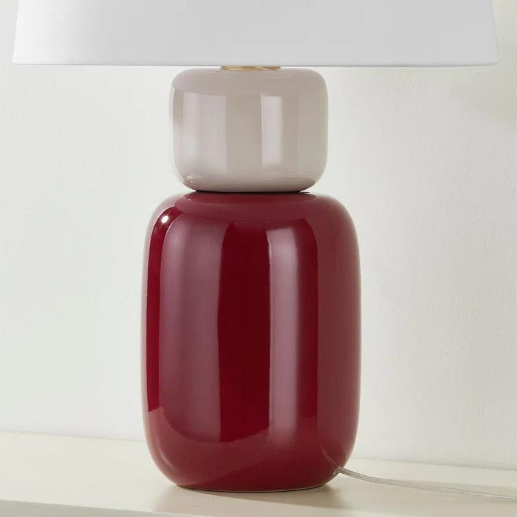 Dores Table Lamp - Bordeaux and Blush