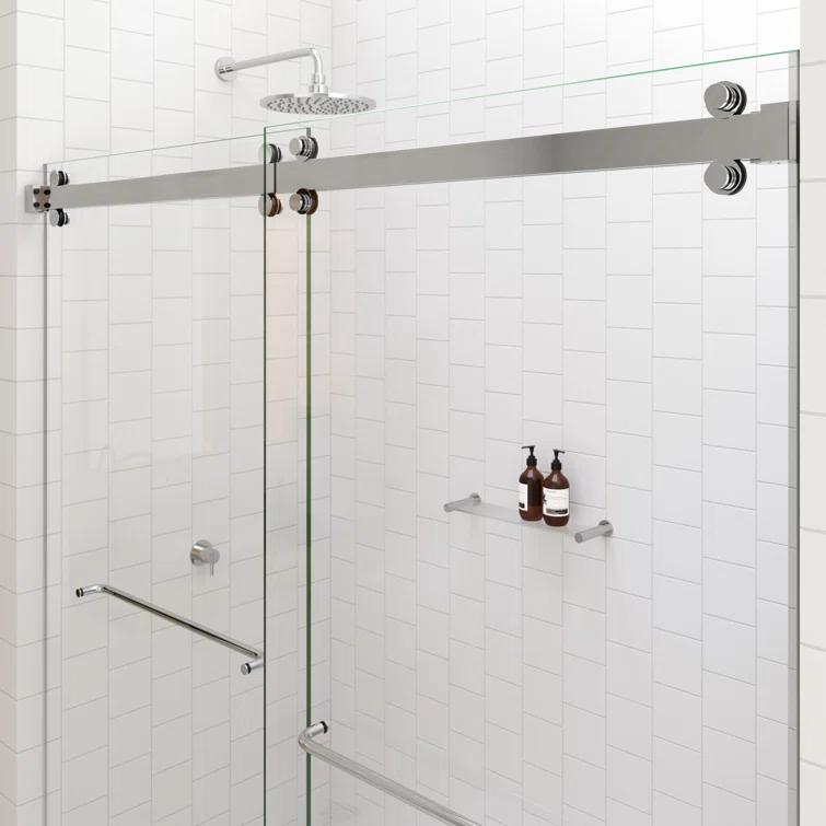 Polaris 60 in. x 60 in. Fully Frameless Sliding Bypass Bathtub Door