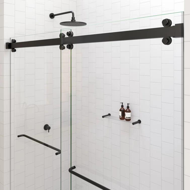 Polaris 60 in. x 60 in. Fully Frameless Sliding Bypass Bathtub Door