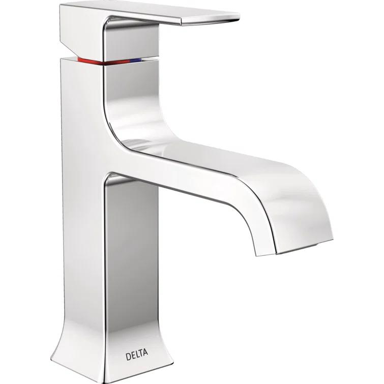 Velum Single Hole Curved Bathroom Faucet with Drain Assembly, Single Handle Bathroom Sink Faucet