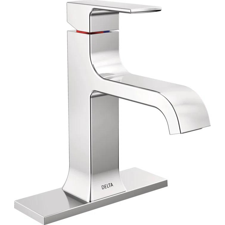 Velum Single Hole Curved Bathroom Faucet with Drain Assembly, Single Handle Bathroom Sink Faucet