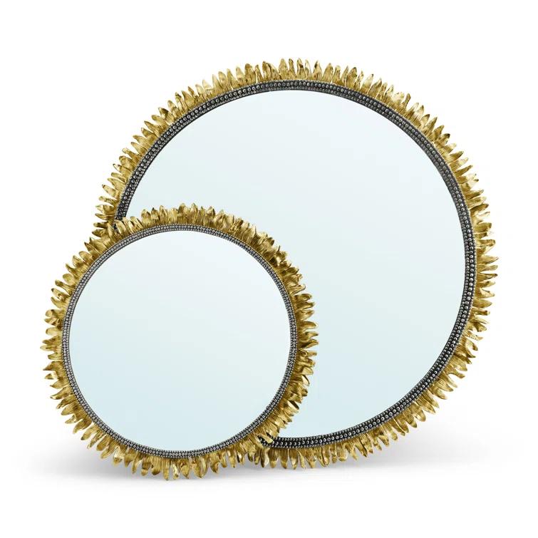Radiant Sunburst 26" Gold Metal Ornate Wall Mirror
