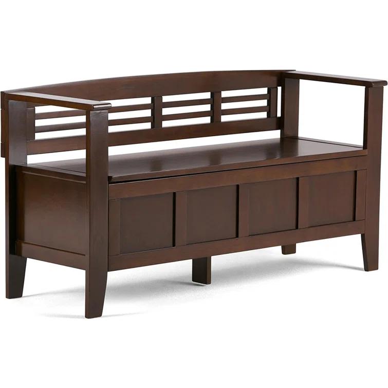 Simpli Home Adams Solid Wood Entryway Lift Top Storage Bench