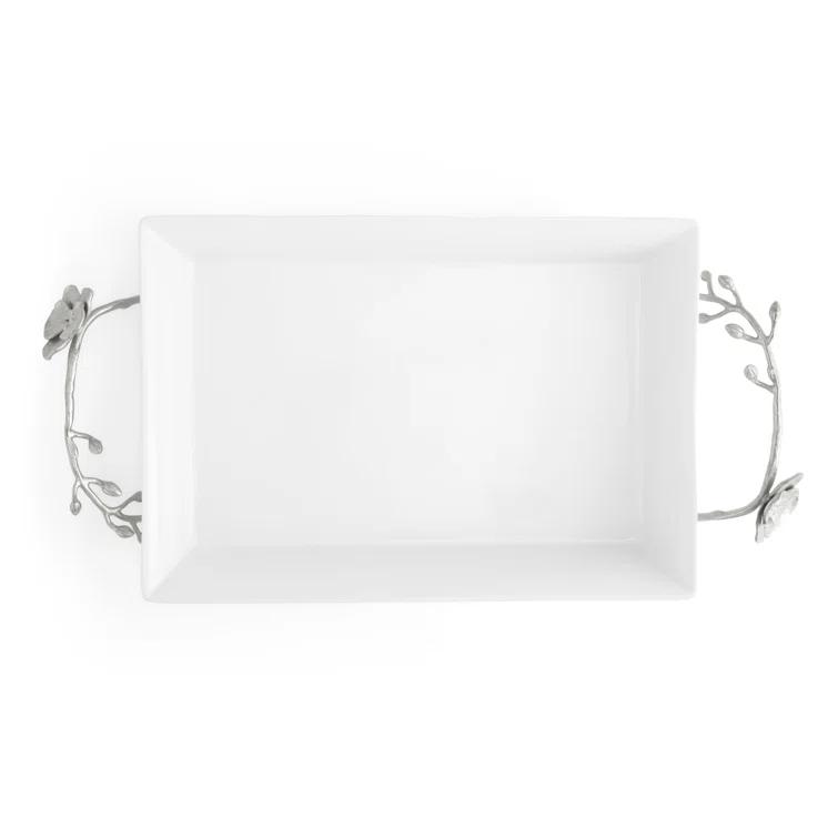 Michael Aram 3 Quart White Orchid Casserole