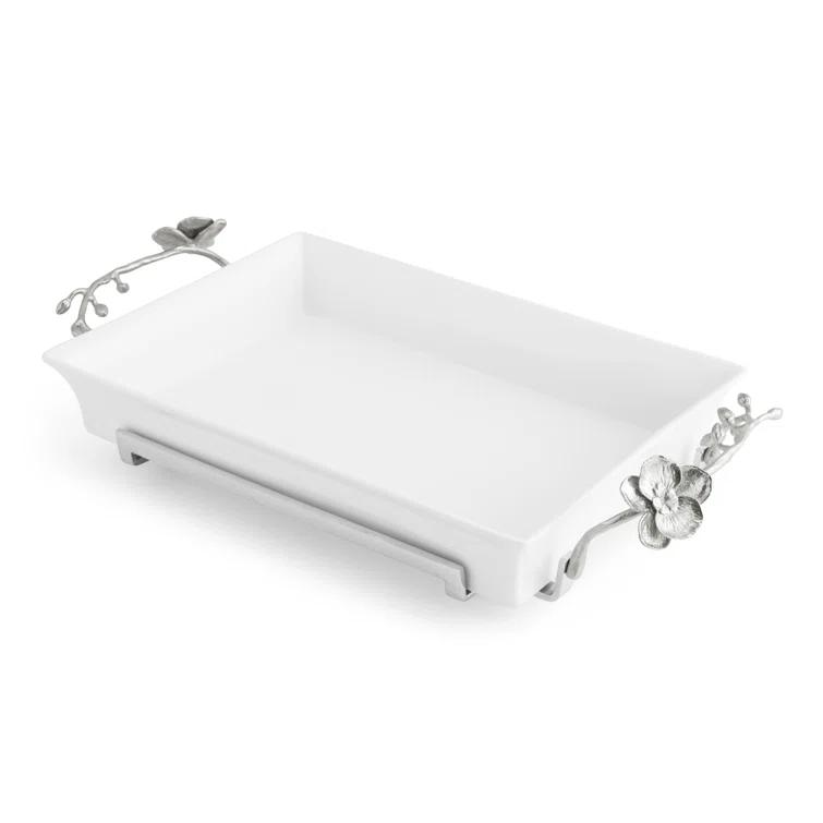 Michael Aram 3 Quart White Orchid Casserole