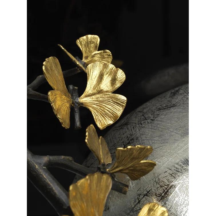 Silver and Gold Metallic Brass Bud Vase