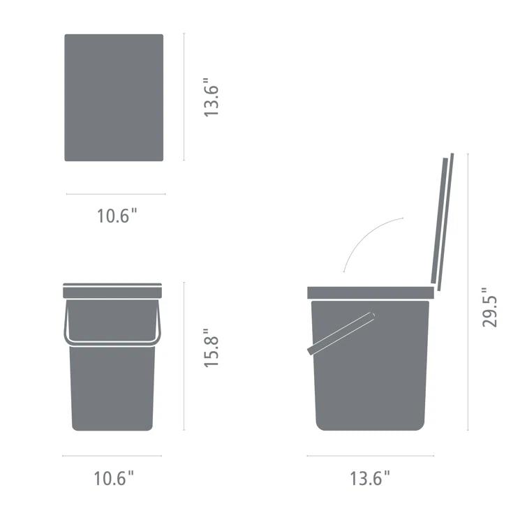 Brabantia Sort & Go Plastic Recycling Bin, 6.6 Gallon