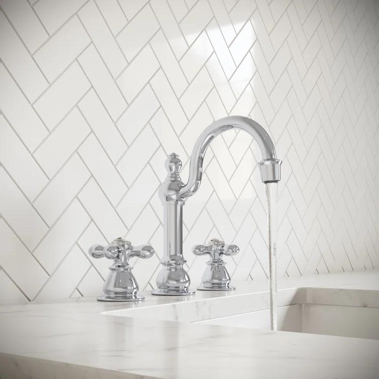 Vintage Widespread 2-handle Bathroom Faucet with Drain Assembly
