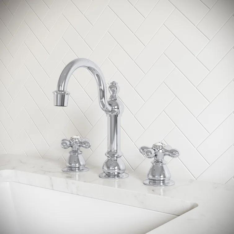 Vintage Widespread 2-handle Bathroom Faucet with Drain Assembly