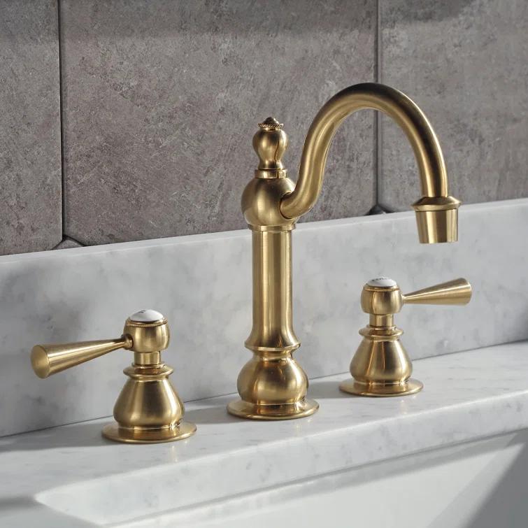 Water Creation  Satin Brass High Arc Torch Lever Handle True Brass Lavatory Faucet
