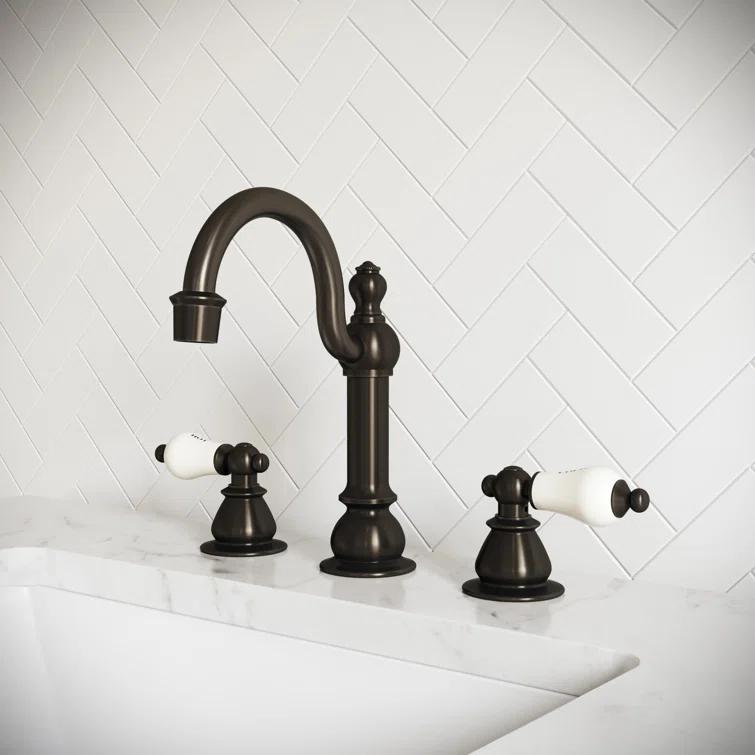 Vintage Widespread 2-handle Bathroom Faucet with Drain Assembly