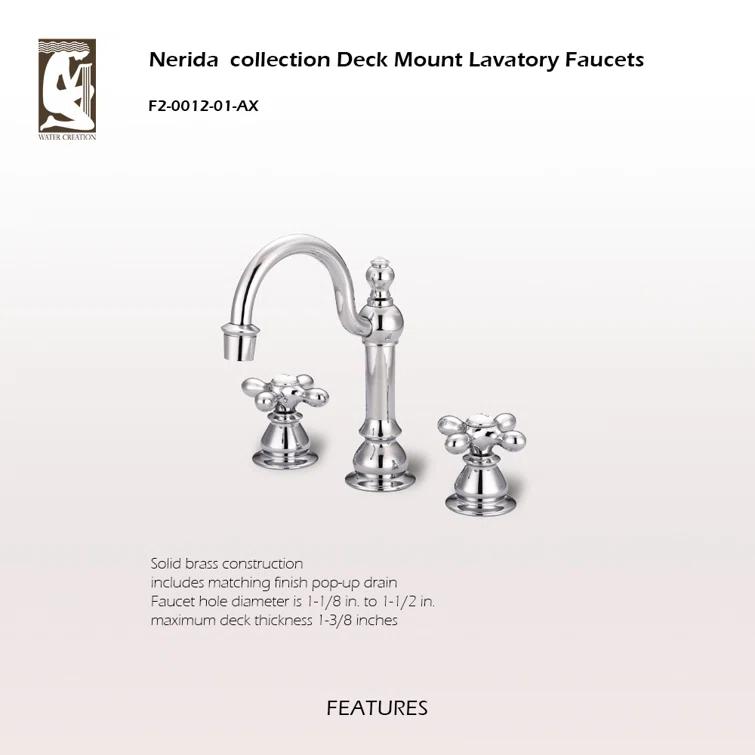 Vintage Widespread 2-handle Bathroom Faucet with Drain Assembly