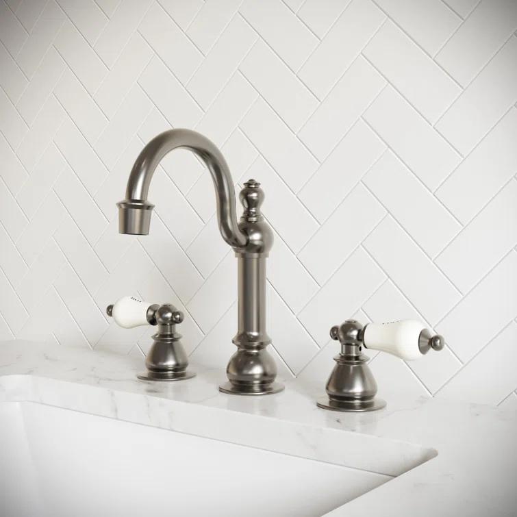 Vintage Widespread 2-handle Bathroom Faucet with Drain Assembly