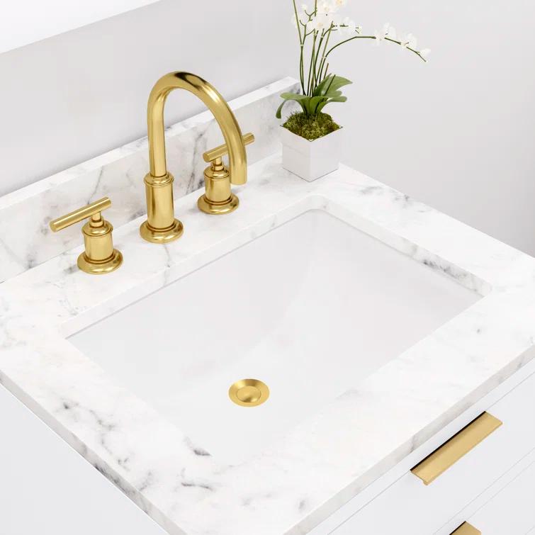 Water Creation  Satin Brass High Arc Torch Lever Handle True Brass Lavatory Faucet