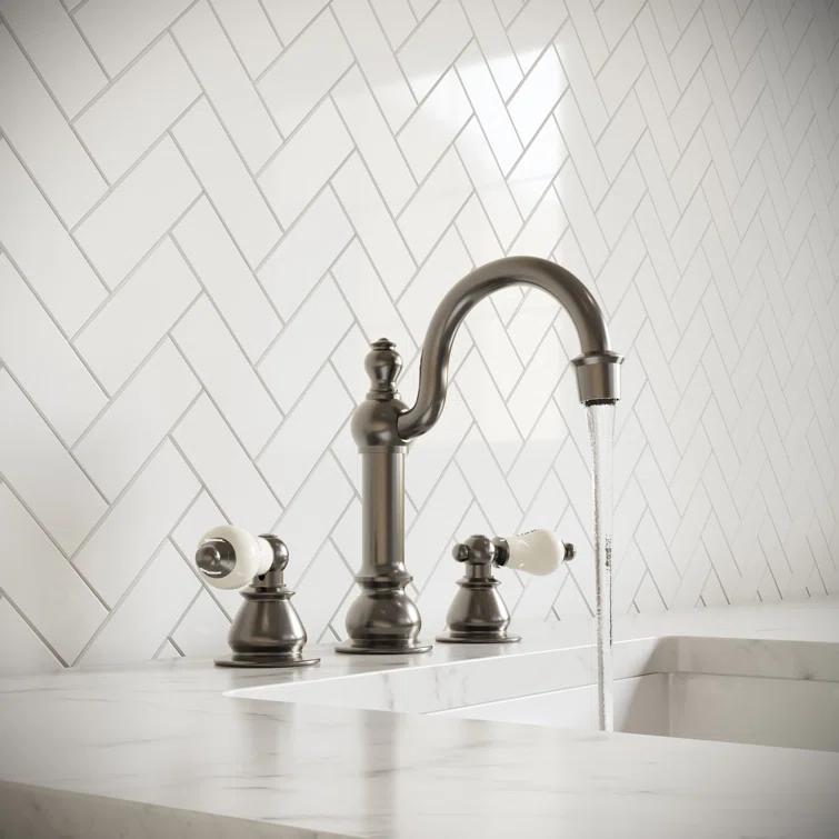 Vintage Widespread 2-handle Bathroom Faucet with Drain Assembly