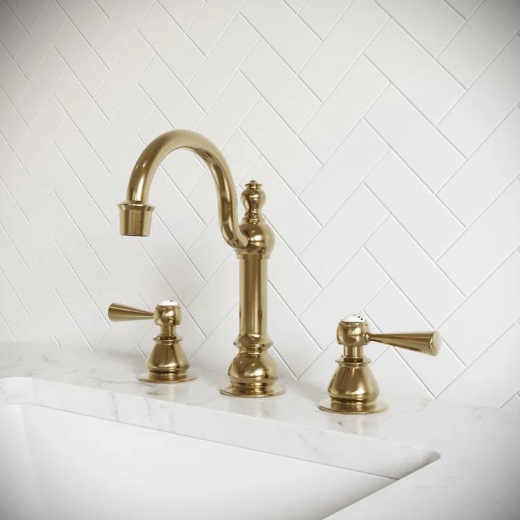 Water Creation  Satin Brass High Arc Torch Lever Handle True Brass Lavatory Faucet