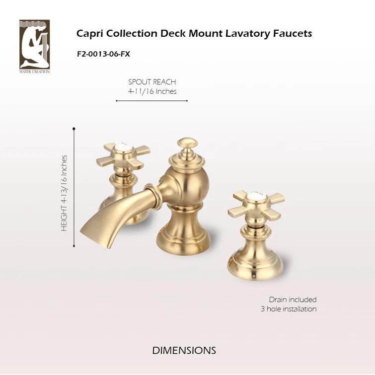 Elegant Vintage Brass 8'' Widespread Bathroom Faucet