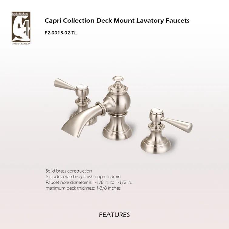 Widespread 2-handle Bathroom Faucet with Drain Assembly